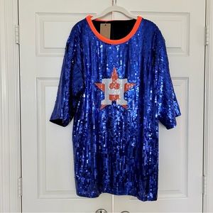 Houston Astros sequin oversized shirt dress